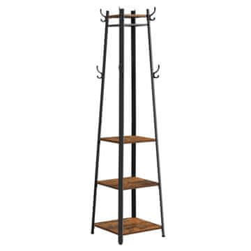 Songmics Stalak za kapute 43x43x180 cm smeđa