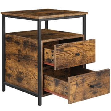 Songmics Noćni ormarić 45x45x60 cm smeđa i crna