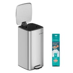 Songmics Pedalna kanta 30 litara 28.5x34x54.4 cm srebrna