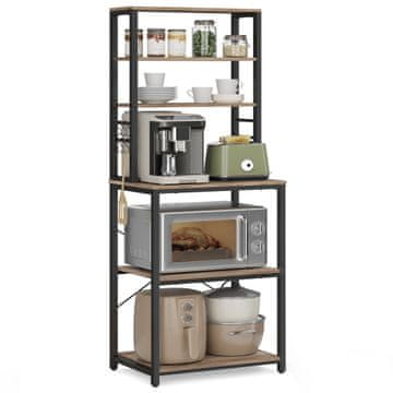 Songmics Kuhinjska polica 40x60x167 cm crna