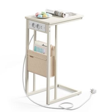 Songmics Stolić za odlaganje C oblik 40x30x622 cm bijela