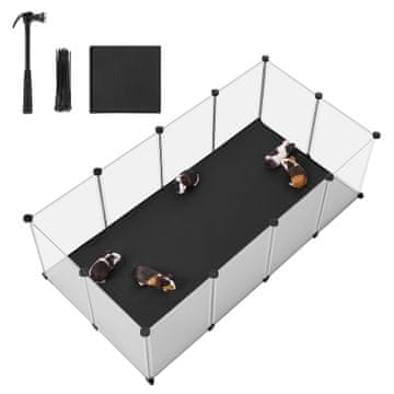 Songmics Ogradica za kućne ljubimce 143x73x46 cm bijela