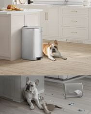 Songmics Pedalna kanta 30 litara 28.5x34x54.4 cm srebrna