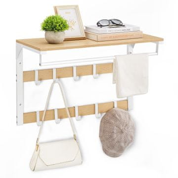 Songmics Zidna vješalica za kapute 65x30x42 cm smeđa s prostorom za pohranu