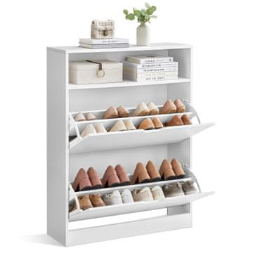 Songmics Ormarić za cipele LBC048W01 24x80x102 cm bijela