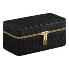 Songmics Putna kutija za satove 3 utora 20x11x9 cm crna