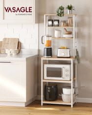 Songmics Kuhinjska polica za odlaganje 40x60x167 cm smeđa bijela