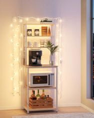 Songmics Kuhinjska polica za odlaganje 40x60x167 cm smeđa bijela