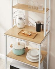 Songmics Kuhinjska polica za odlaganje 40x60x167 cm smeđa bijela