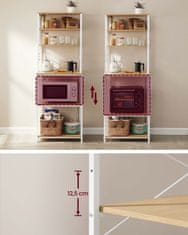 Songmics Kuhinjska polica za odlaganje 40x60x167 cm smeđa bijela