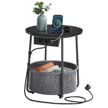 Songmics Stolić 45x45x50 cm crna s prostorom za pohranu