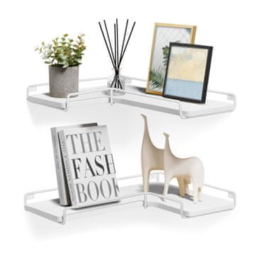 Songmics Kutna zidna polica set 40x29x4 cm bijela