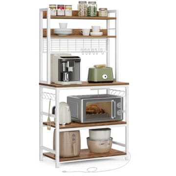 Songmics Kuhinjska polica 80x40x170 cm smeđa za pohranu