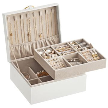Songmics Kutija za nakit 23.9x20.5x11.2 cm bijela