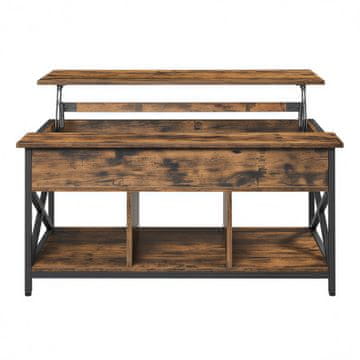 Songmics Stolić za kavu 100x60x48 cm smeđa s prostorom za pohranu