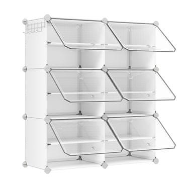 Songmics Ormarić za cipele 6 pretinaca modularni 82x32x92 cm bijeli