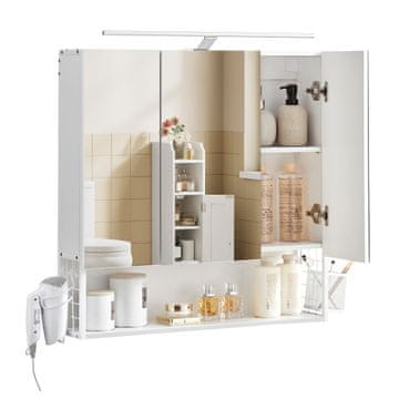 Songmics Kupaonski ormarić 70x16x70 cm bijela