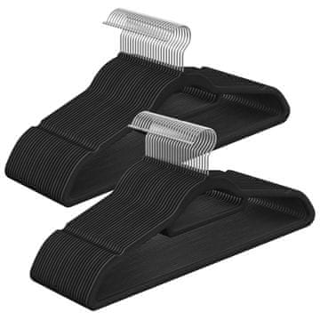 Songmics Vješalice za odjeću 50 komada 427x22x06 cm crne