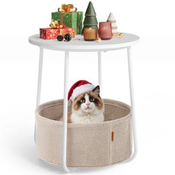 Songmics Stolić 45x45x51 cm bijela bež