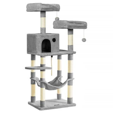 Songmics Stablo za mačke 143x55x45 cm sivo