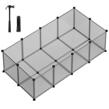 Songmics Ogradica za kućne ljubimce 143x73x46 cm siva