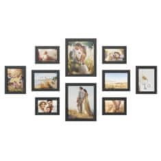 Songmics Set okvira za slike 10 komada 28.4x23.3x1.2 cm crna