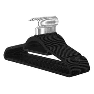 Songmics Vješalice za odjeću set od 20 komada 427x22x06 cm crna