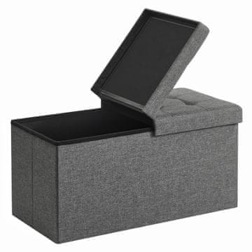 Songmics Tabure za pohranu 76x38x38 cm siva