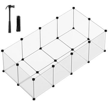 Songmics Ogradica za kućne ljubimce unutarnji kavez za zamorce 143x73x46 cm bijela