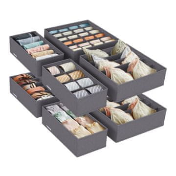 Songmics Organizatori za ladice za donje rublje set od 8 32x32x10 cm sivi