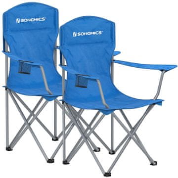 Songmics Set kamping stolica 76x51.5x95.5 cm plava