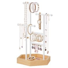 Songmics Stalak za izlaganje nakita 205x18x36 cm bijela