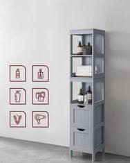 Songmics Kupaonska ormarić 30x30x1415 cm Siva