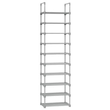 Songmics Stalak za cipele 10 razina 45x30x174 cm siva
