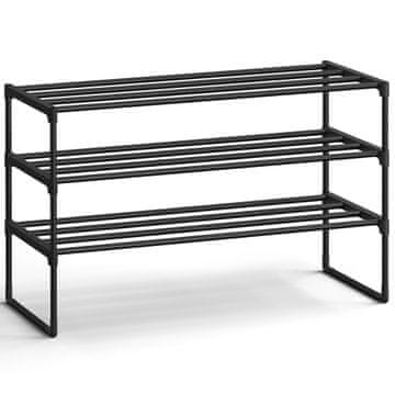 Songmics Stalak za cipele 3 police 92x30x55 cm crna
