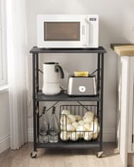 Songmics Kuhinjska polica na kotačima 40x60x89 cm smeđi metal