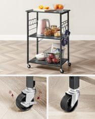 Songmics Kuhinjska polica na kotačima 40x60x89 cm smeđi metal