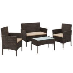 Songmics Vrtni namještaj set 99x54.5x81.5 cm smeđa