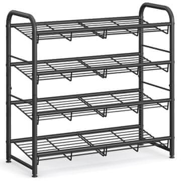 Songmics Stalak za cipele 4 razine 68.5x27.5x65 cm crna