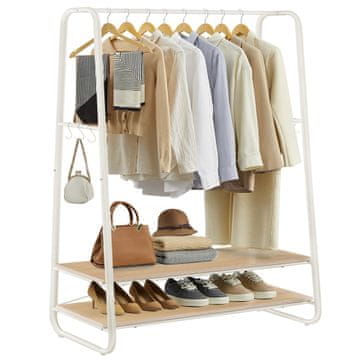 Songmics Stalak za odjeću 100x45x160 cm bijela