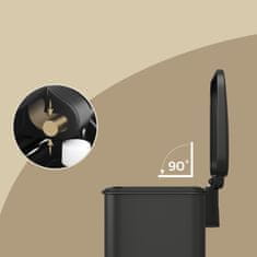 Songmics Kuhinjski koš za otpad 34.5x32x59.5 cm crna čelik