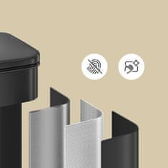 Songmics Kuhinjski koš za otpad 34.5x32x59.5 cm crna čelik