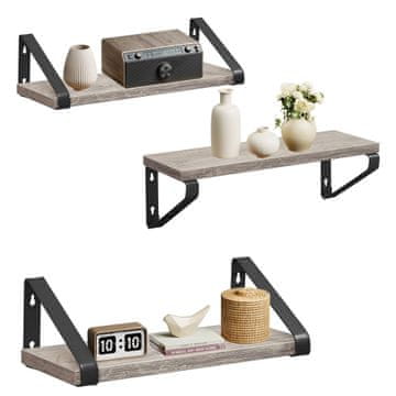 Songmics Set zidnih polica 40x12x10 cm crna