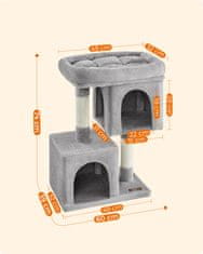 Songmics Penjalica za mačke 48x32x70 cm siva