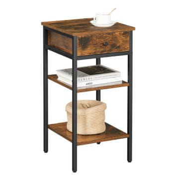 Songmics Noćni ormarić 35x35x70 cm crna smeđa