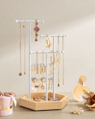 Songmics Stalak za izlaganje nakita 205x18x36 cm bijela