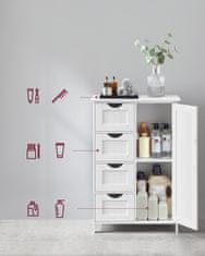 Songmics Podni ormarić za kupaonicu 55x30x81 cm bijela