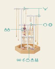 Songmics Stalak za izlaganje nakita 205x18x36 cm bijela