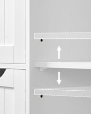 Songmics Podni ormarić za kupaonicu 55x30x81 cm bijela