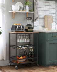 Songmics Kuhinjski kolica 60x40x82 cm smeđa